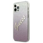 Guess Glitter Gradient Script Pink Kryt iPhone 12 Pro Max