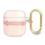 Guess GUA2HHTSP Pink Strap Collection Kryt AirPods 1/2
