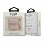 Guess GUA2HHTSP Pink Strap Collection Kryt AirPods 1/2