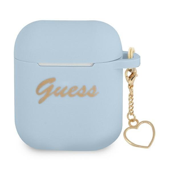 Guess GUA2LSCHSB Blue Silicone Charm Collection Kryt AirPods 1/2
