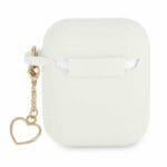 Guess GUA2LSCHSH White Silicone Charm Collection Kryt AirPods 1/2