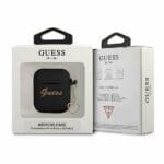 Guess GUA2LSCHSK Black Silicone Charm Collection Kryt AirPods 1/2