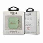Guess GUA2LSCHSN Green Silicone Charm Heart Collection Kryt AirPods 1/2