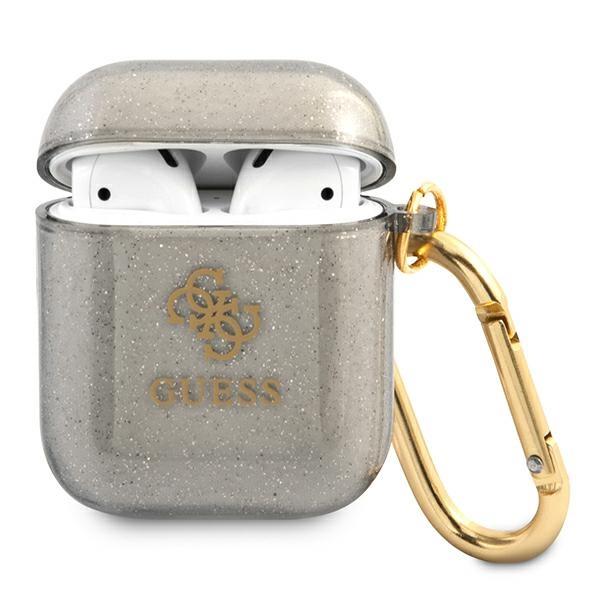 Guess GUA2UCG4GK Black Glitter Collection Kryt AirPods 1/2