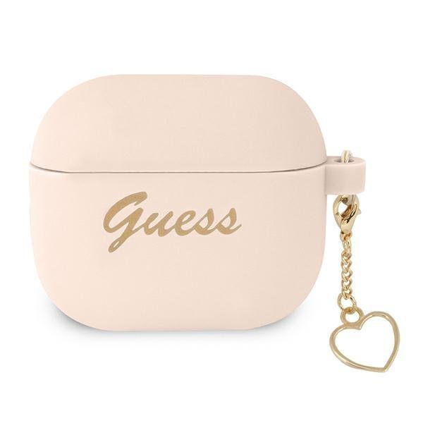 Guess GUA3LSCHSP Pink Silicone Charm Collection Kryt AirPods 3