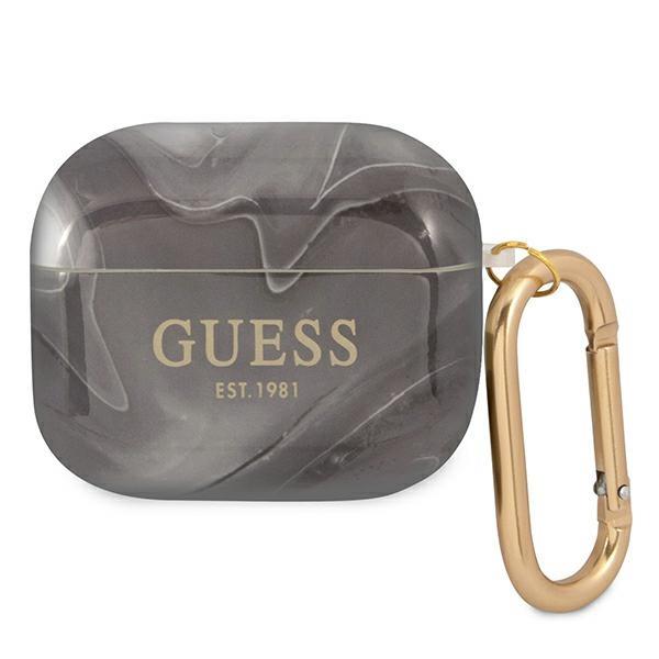 Guess GUA3UNMK Black Marble Collection Kryt AirPods 3