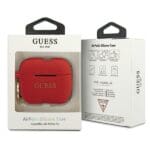 Guess GUACAPSILGLRE Red Silicone Glitter Kryt AirPods Pro