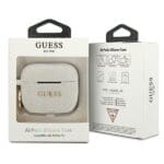 Guess GUACAPSILGLWH Ring Triangle White/Glitter Silicone Kryt AirPods Pro