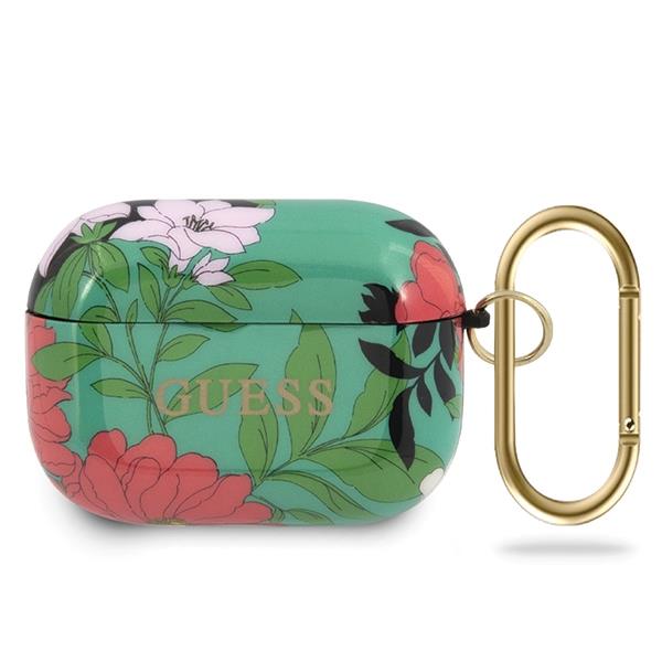 Guess GUACAPTPUBKFL01 Green N.4 Flower Collection Kryt AirPods Pro