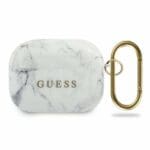 Guess GUACAPTPUMAWH White Marble Collection Kryt AirPods Pro