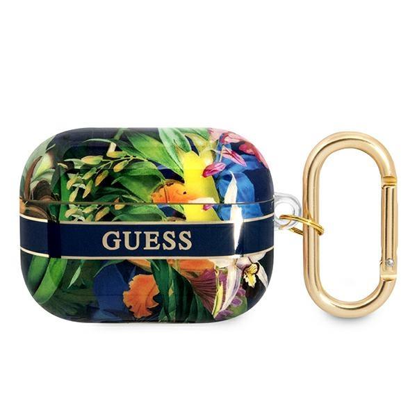 Guess GUAPHHFLB Blue Flower Strap Collection Kryt AirPods Pro