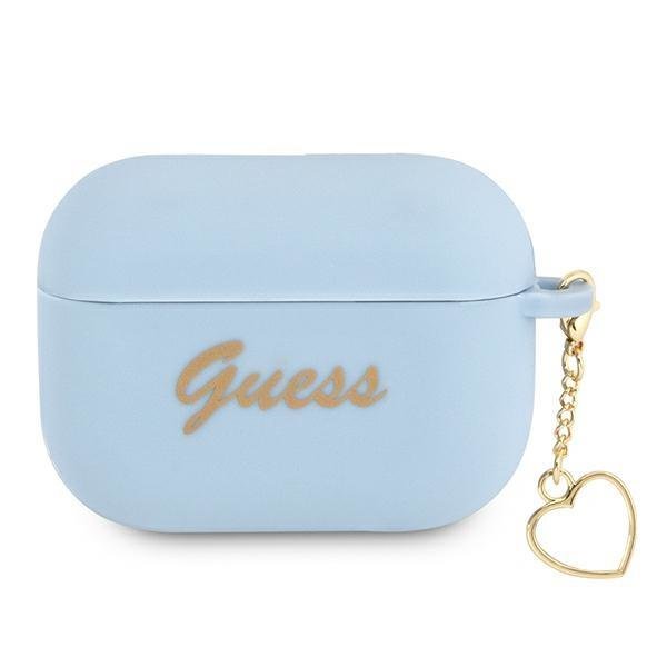 Guess GUAPLSCHSB Blue Silicone Charm Collection Kryt AirPods Pro