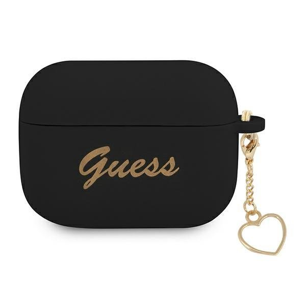 Guess GUAPLSCHSK Black Silicone Charm Collection Kryt AirPods Pro