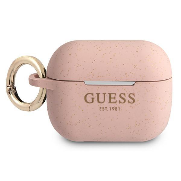 Guess GUAPSGGEP Pink Silicone Glitter Kryt AirPods Pro