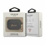 Guess GUAPSSSK Black Silicone Vintage Script Kryt AirPods Pro