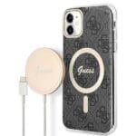Guess GUBPN61H4EACSK Black 4G Print MagSafe Kryt + Nabíječka iPhone 11