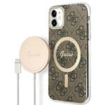 Guess GUBPN61H4EACSW Brown 4G Print MagSafe Kryt + Nabíječka iPhone 11