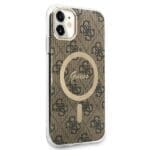 Guess GUBPN61H4EACSW Brown 4G Print MagSafe Kryt + Nabíječka iPhone 11