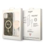 Guess GUBPN61H4EACSW Brown 4G Print MagSafe Kryt + Nabíječka iPhone 11