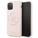 Guess GUHCN58LS4GLP Light Pink Silicone 4G Tone On Tone Kryt iPhone 11 Pro