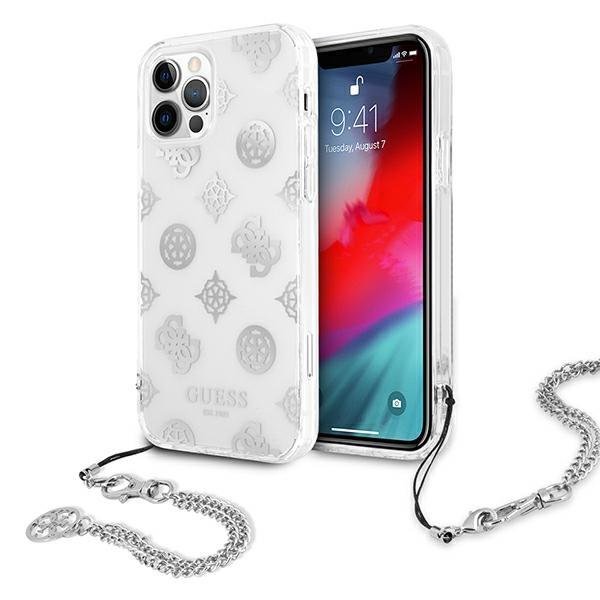 Guess GUHCP12LKSPESI Peony Chain Silver Kryt iPhone 12 Pro Max