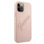 Guess GUHCP12LRSAVSRG Saffiano Vintage Pink Kryt iPhone 12 Pro Max