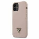 Guess GUHCP12SLSTMLP Triangle Silicone Light Pink Kryt iPhone 12 Mini