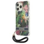 Guess GUHCP13LHFLSB Blue Flower Strap Kryt iPhone 13 Pro