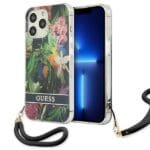 Guess GUHCP13LHFLSB Blue Flower Strap Kryt iPhone 13 Pro