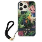 Guess GUHCP13LHFLSB Blue Flower Strap Kryt iPhone 13 Pro