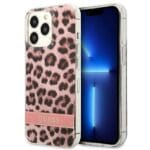 Guess GUHCP13LHSLEOP Pink Leopard Kryt iPhone 13 Pro