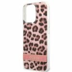 Guess GUHCP13LHSLEOP Pink Leopard Kryt iPhone 13 Pro