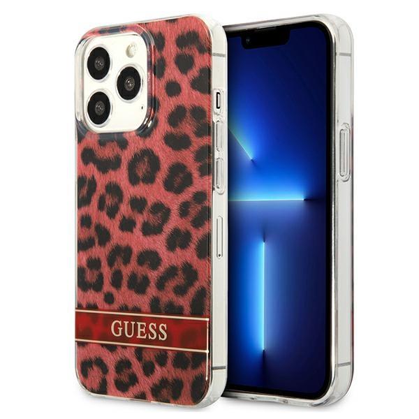 Guess GUHCP13LHSLEOR Red Leopard Kryt iPhone 13 Pro