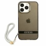 Guess GUHCP13LHTSGSK Black Translucent Stap Kryt iPhone 13 Pro