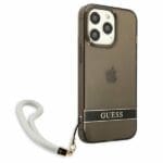 Guess GUHCP13LHTSGSK Black Translucent Stap Kryt iPhone 13 Pro