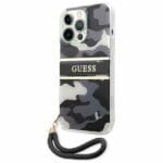 Guess GUHCP13LKCABBK Black Camo Strap Collection Kryt iPhone 13 Pro