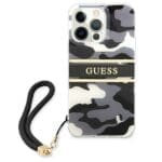 Guess GUHCP13LKCABBK Black Camo Strap Collection Kryt iPhone 13 Pro