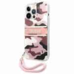 Guess GUHCP13LKCABPI Pink Camo Strap Collection Kryt iPhone 13 Pro