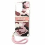 Guess GUHCP13LKCABPI Pink Camo Strap Collection Kryt iPhone 13 Pro