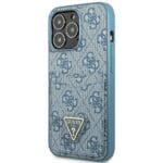 Guess GUHCP13LP4TPB Blue 4G Triangle Logo Cardslot Kryt iPhone 13 Pro