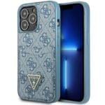 Guess GUHCP13LP4TPB Blue 4G Triangle Logo Cardslot Kryt iPhone 13 Pro