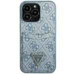 Guess GUHCP13LP4TPB Blue 4G Triangle Logo Cardslot Kryt iPhone 13 Pro