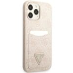 Guess GUHCP13LP4TPP Pink 4G Triangle Logo Cardslot Kryt iPhone 13 Pro