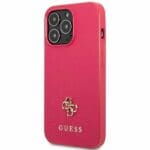 Guess GUHCP13LPS4MF Pink Saffiano 4G Small Metal Logo Kryt iPhone 13 Pro