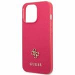 Guess GUHCP13LPS4MF Pink Saffiano 4G Small Metal Logo Kryt iPhone 13 Pro