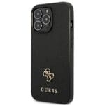 Guess GUHCP13LPS4MK Black Saffiano 4G Small Metal Logo Kryt iPhone 13 Pro