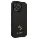 Guess GUHCP13LPS4MK Black Saffiano 4G Small Metal Logo Kryt iPhone 13 Pro
