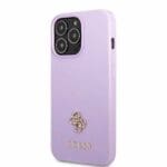 Guess GUHCP13LPS4MU Purple Saffiano 4G Small Metal Logo Kryt iPhone 13 Pro