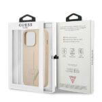 Guess GUHCP13LPSATLE Beige SaffianoTriangle Logo Kryt iPhone 13 Pro