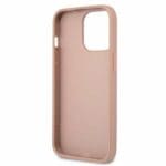 Guess GUHCP13LPSATLP Pink SaffianoTriangle Logo Kryt iPhone 13 Pro